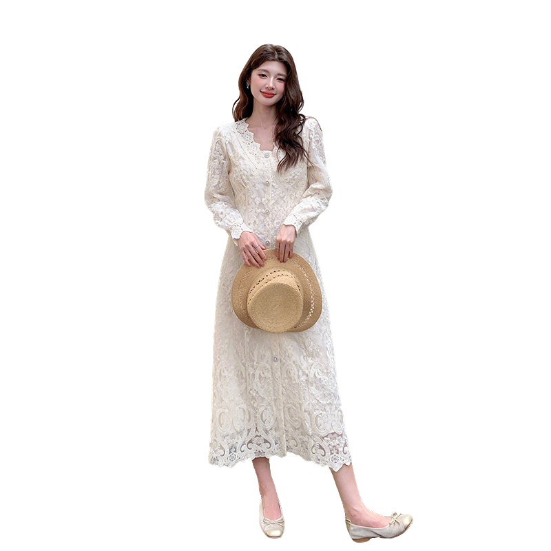 french-style-long-sleeve-a-line-midi-dress-for-women_4 French Style Long Sleeve A-Line Midi Dress for Women