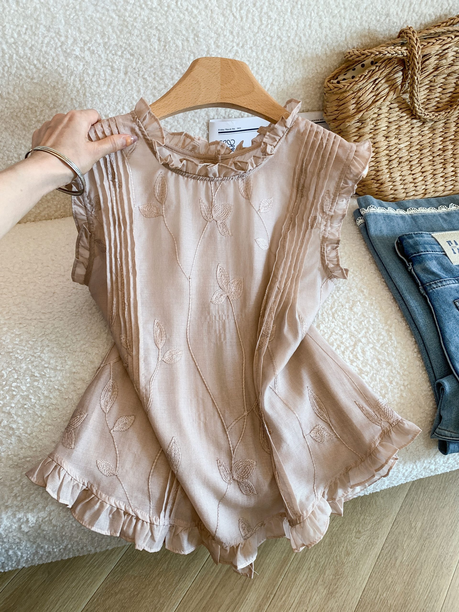 new-chinese-style-embroidered-floral-sleeveless-shirt-for-women-summer-button-front-top New Chinese Style Embroidered Floral Sleeveless Shirt for Women Summer Button Front Top