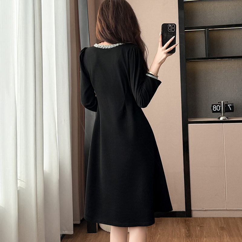 plus-size-black-a-line-long-sleeve-midi-dress-for-women-spring_3 Plus Size Black A-Line Long Sleeve Midi Dress for Women Spring