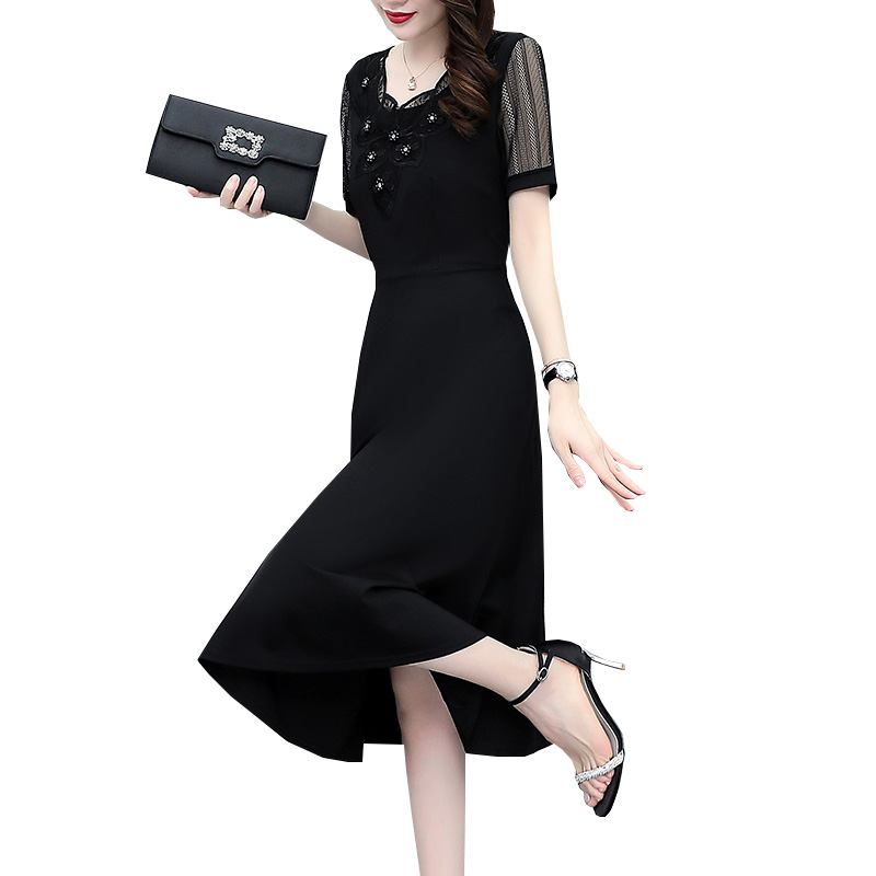 summer-plus-size-hollow-lace-short-sleeve-slimming-midi-dress_4 Summer Plus Size Hollow Lace Short Sleeve Slimming Midi Dress