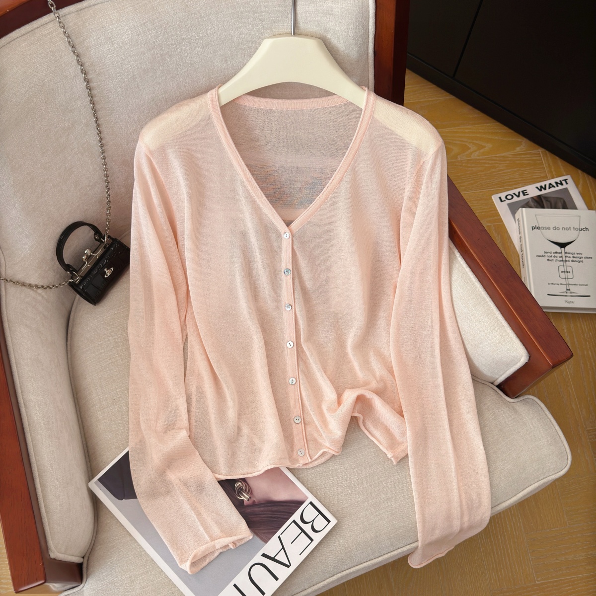 Women's Lightweight Knit Cardigan Summer Sun Protection Long Sleeve Loose Fit