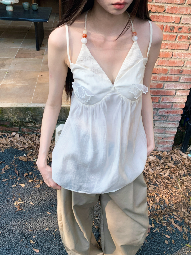womens-sleeveless-camisole-top-with-3d-floral-detail-relaxed-cream-fit_1 Women's Sleeveless Camisole Top with 3D Floral Detail, Relaxed Cream Fit