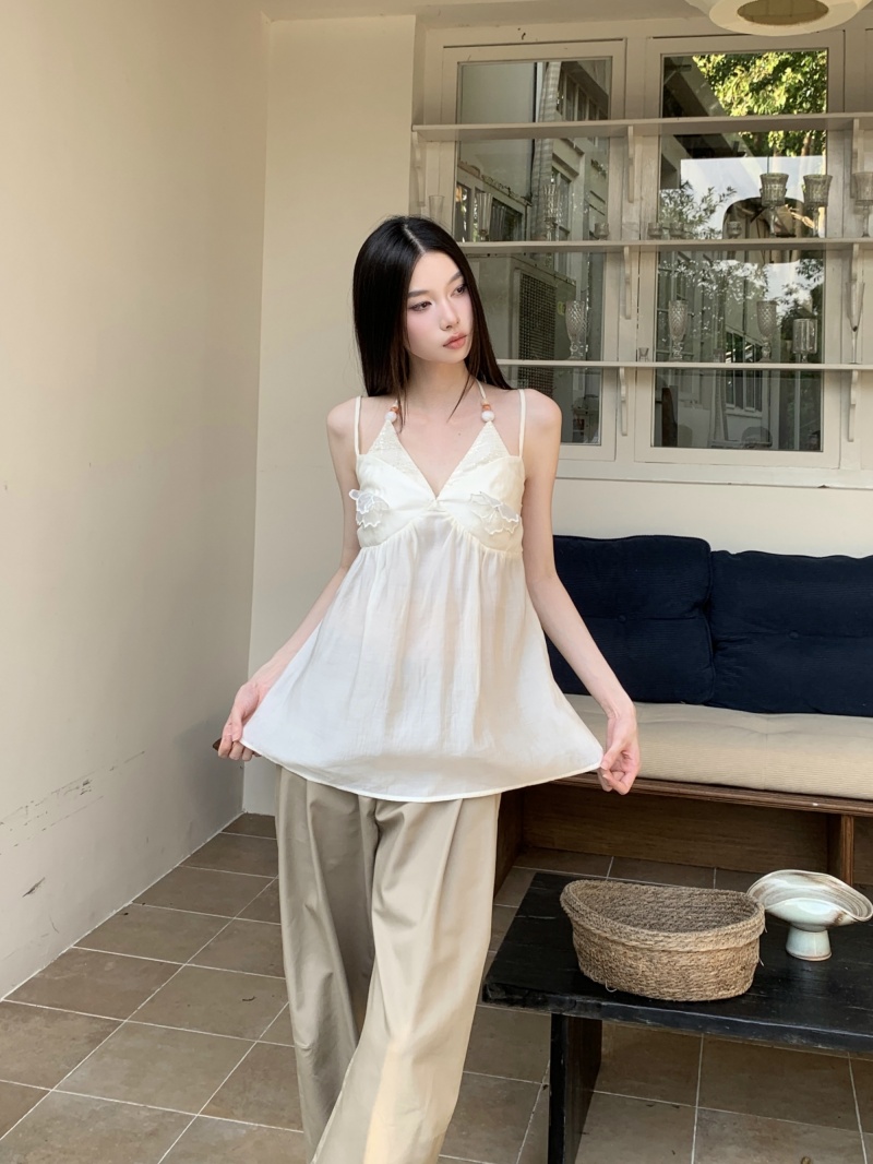 womens-sleeveless-camisole-top-with-3d-floral-detail-relaxed-cream-fit_3 Women's Sleeveless Camisole Top with 3D Floral Detail, Relaxed Cream Fit
