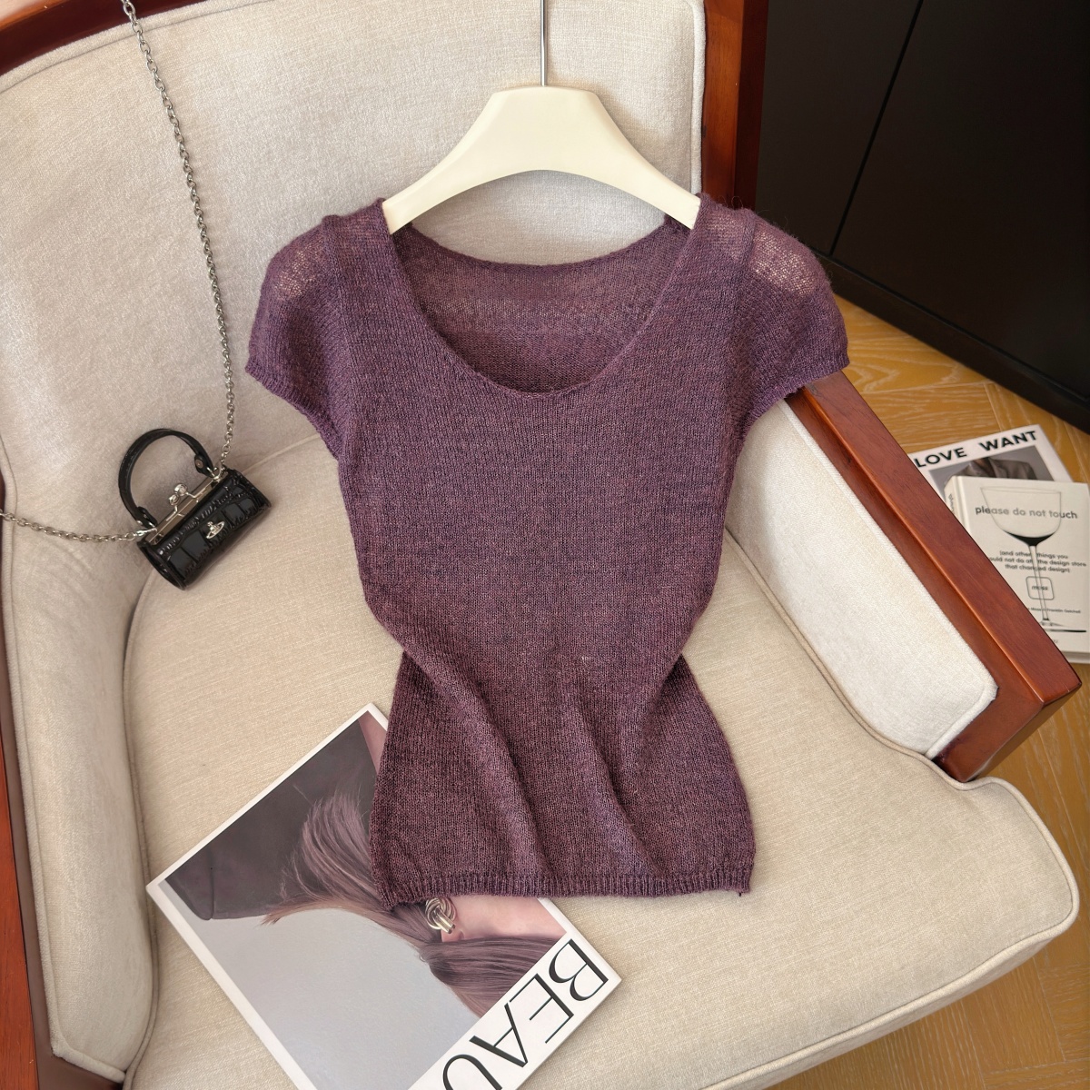 womens-summer-knit-short-sleeve-top-solid-color-slimming-pullover-style-b70fc5 Women's Summer Knit Short Sleeve Top Solid Color Slimming Pullover - Style b70fc5